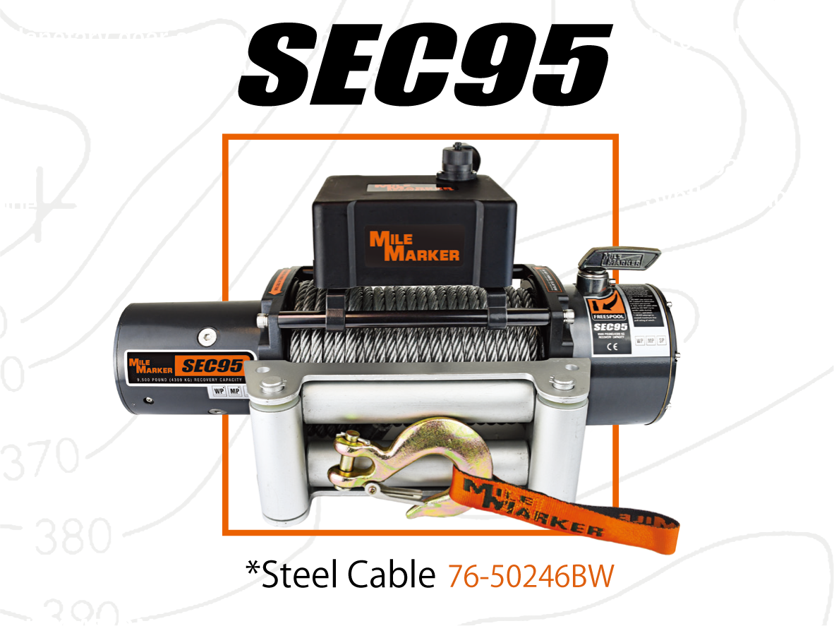 マイルマーカー 12ボルト 電動ウィンチ SEC8 (能力3.6t ワイヤー